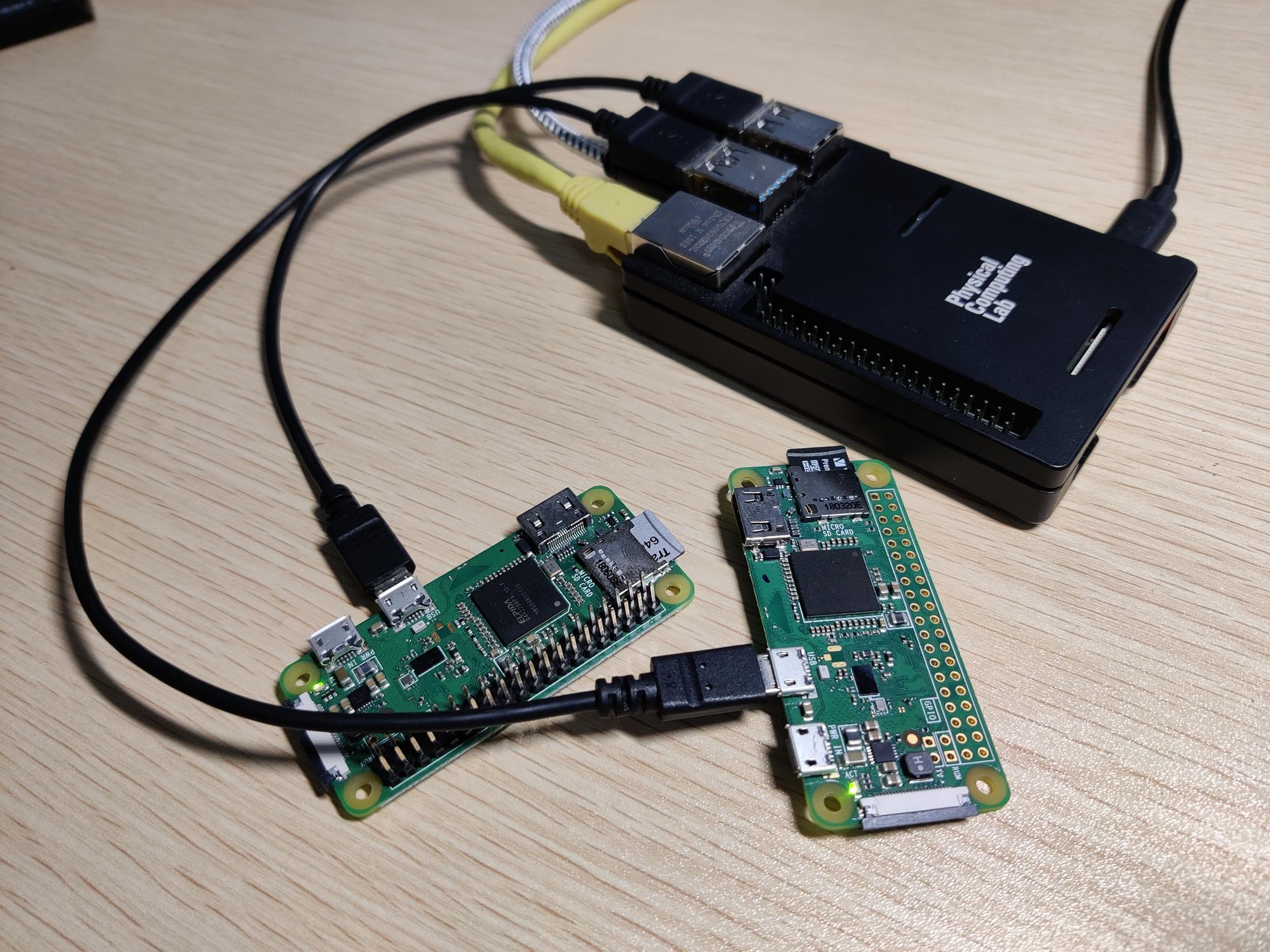 Raspberry Pi Zero 2台とB+をUSBで繋いでLinuxルーター検証環境を作る